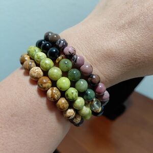 Multicolor Natural Stones  Bracelet Set